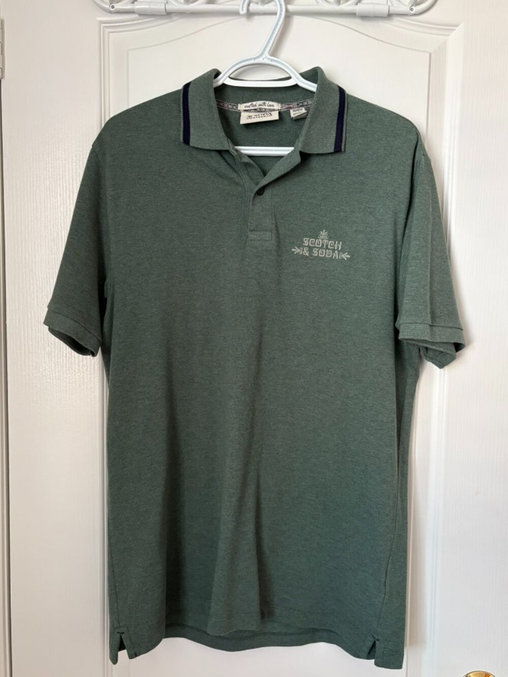Scotch & Soda Amsterdam Green Cotton Polo Shirt M